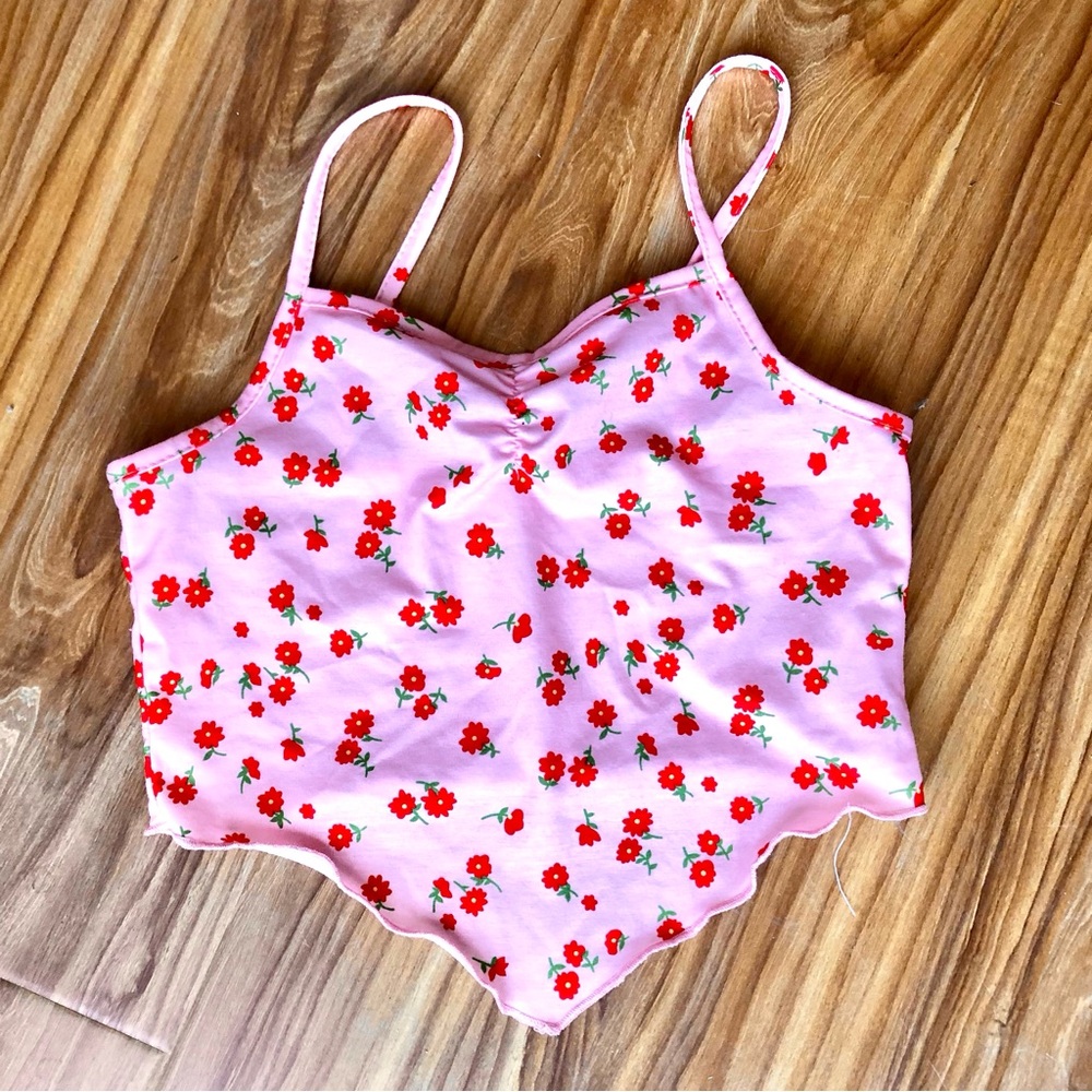 SHEIN pink with red flowers sz 8y